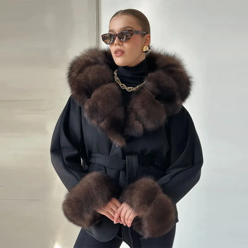 Noëlle Belted Faux Fur coat