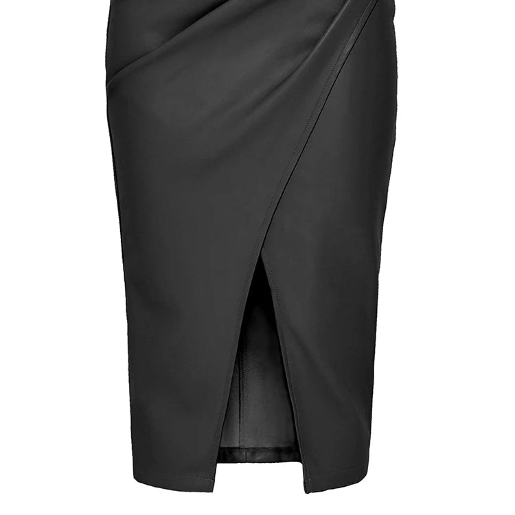 PU leren midirok – Zwart Beige Bruin – Winter