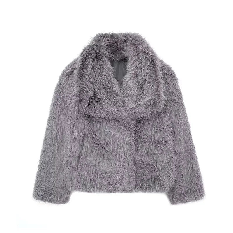 Fluffy Faux Fur Short Coat