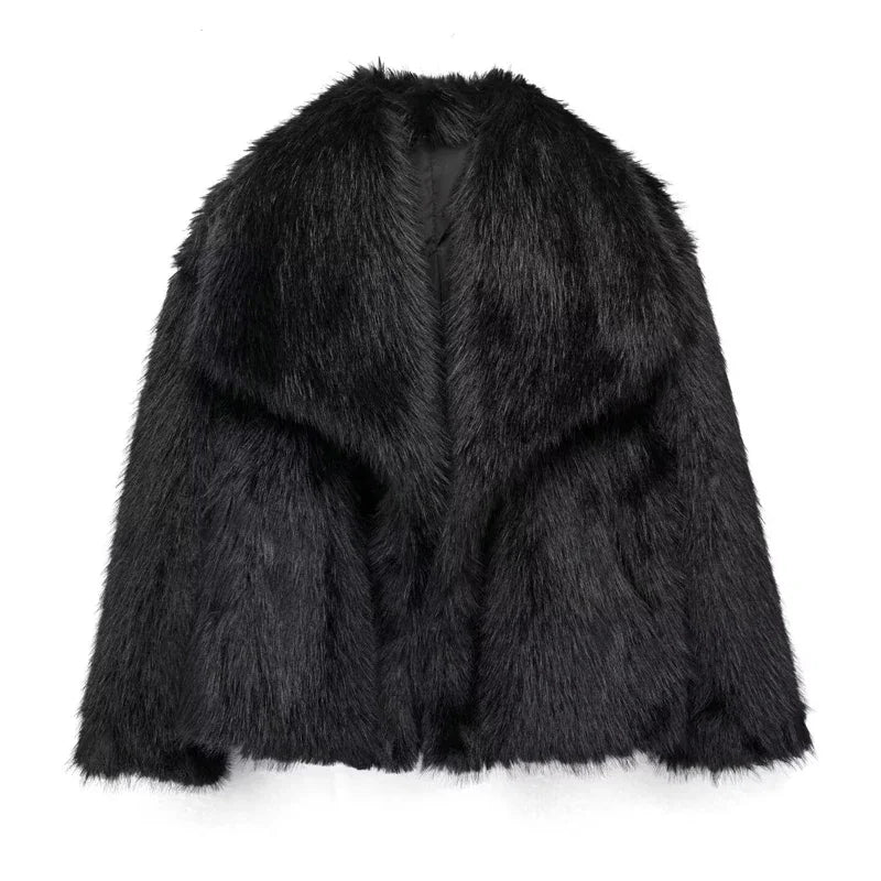Fluffy Faux Fur Short Coat
