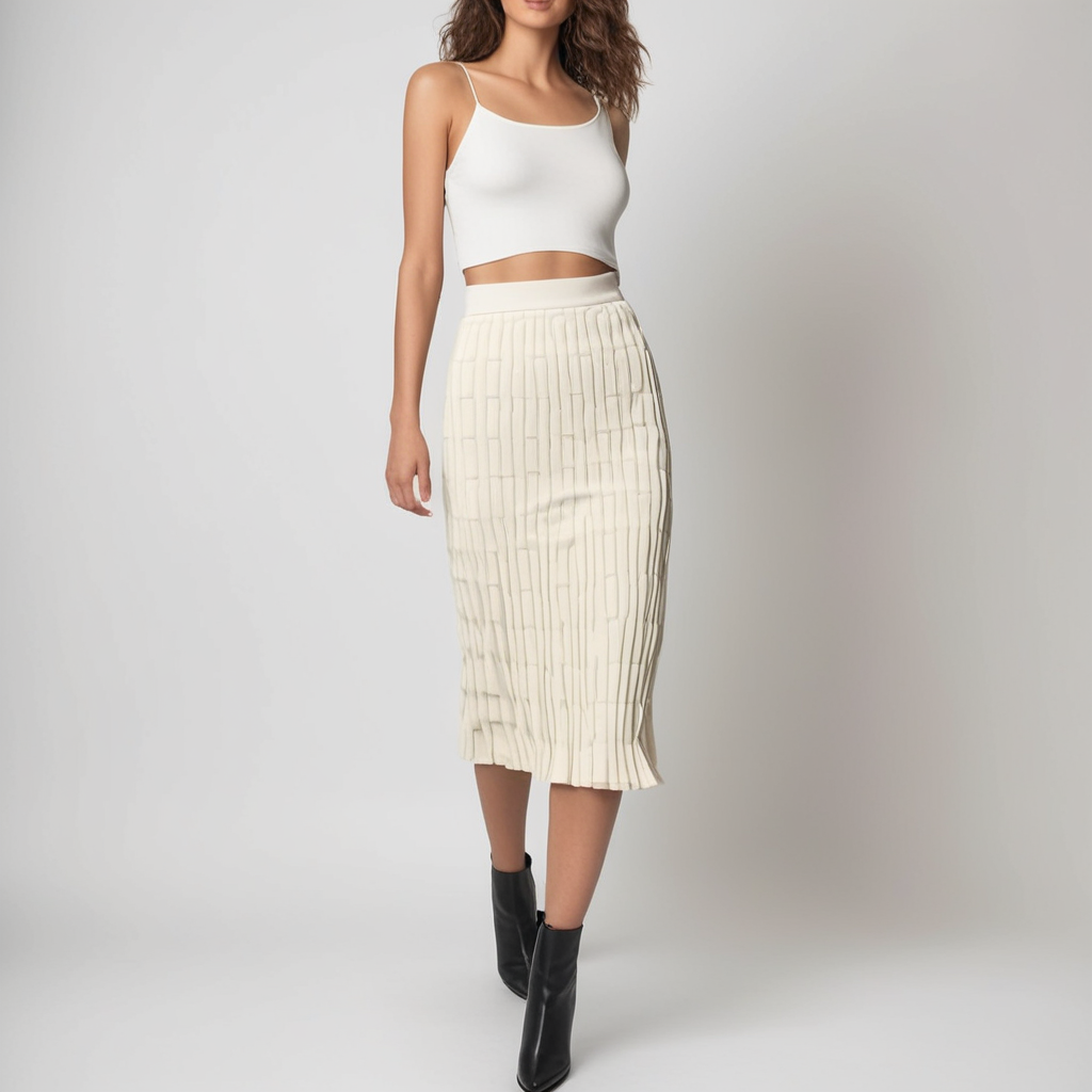 Gebreide rechte rok – elegant patroon - Winter 2025