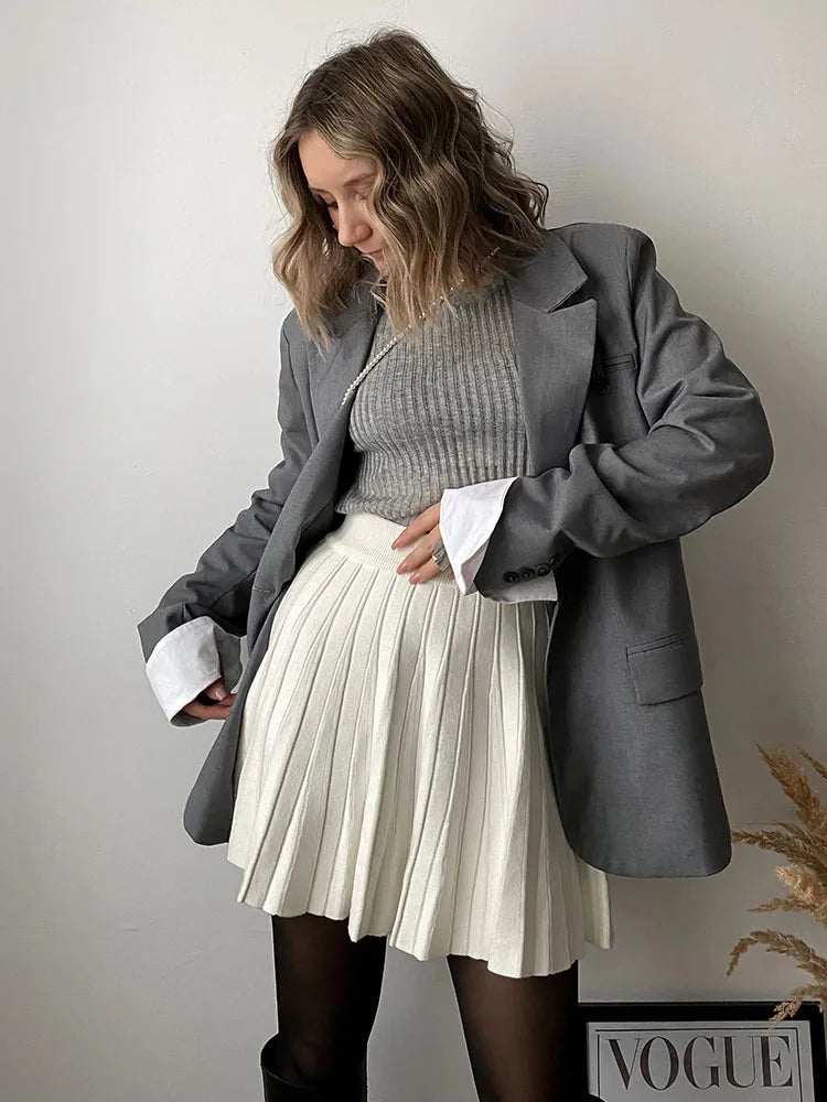 Gebreide plissé minirok – Herfst/Winter