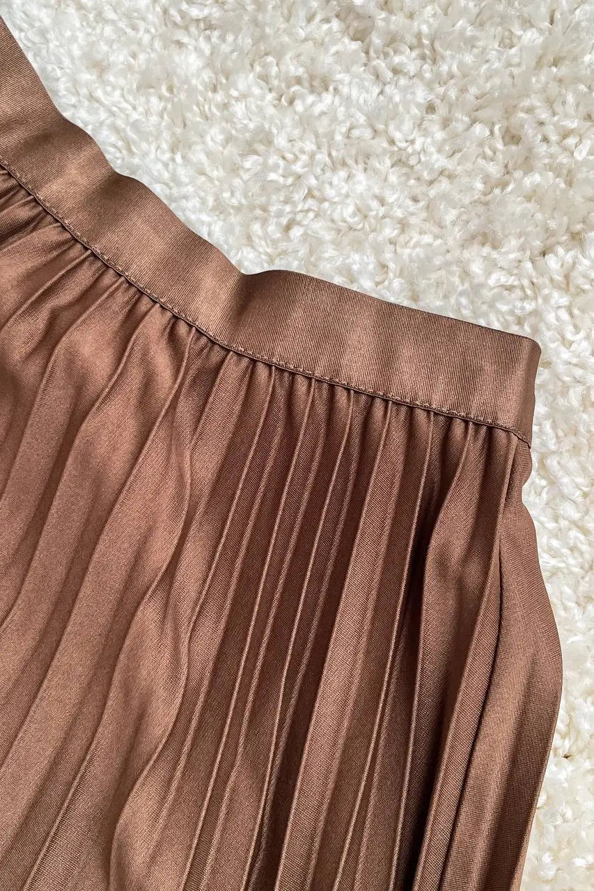 Geplooide A-lijn midirok – Herfst