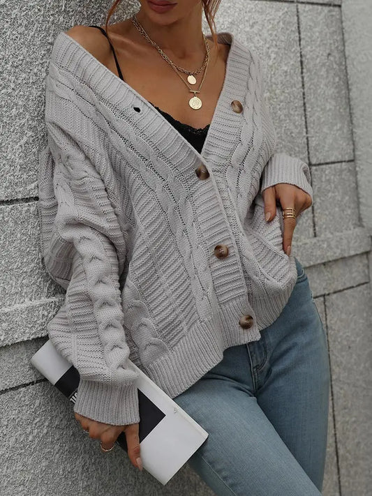 Oversized gebreid vest, met elegant patroon – Herfst/Winter