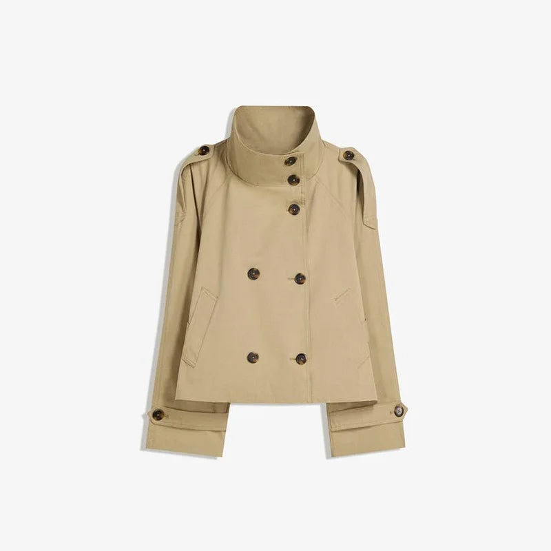 Chic Cropped Belted Trenchcoat