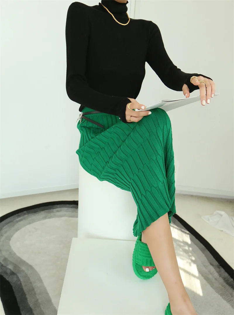 Gebreide rechte rok – elegant patroon - Winter 2025