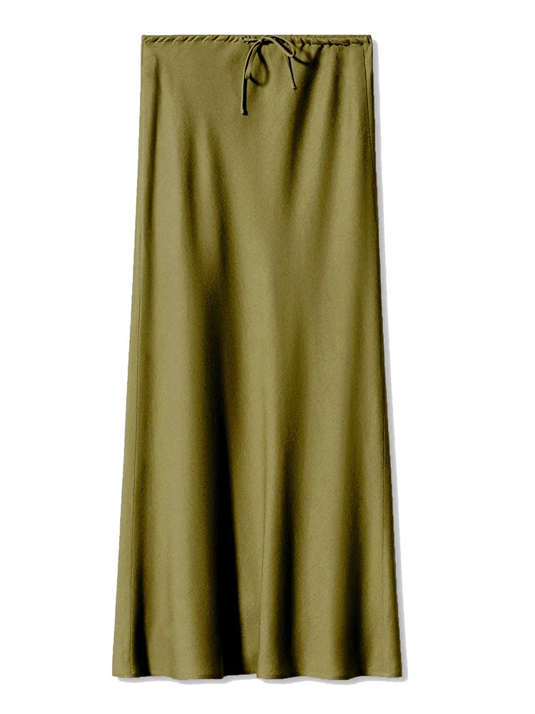 Lange satijnen maxi-rok – Herfst/Winter